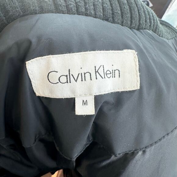 Calvin Klein Coat Jacket Black WMNS M Puffer With Set In Bib Detail Double Layer - Picture 6 of 8